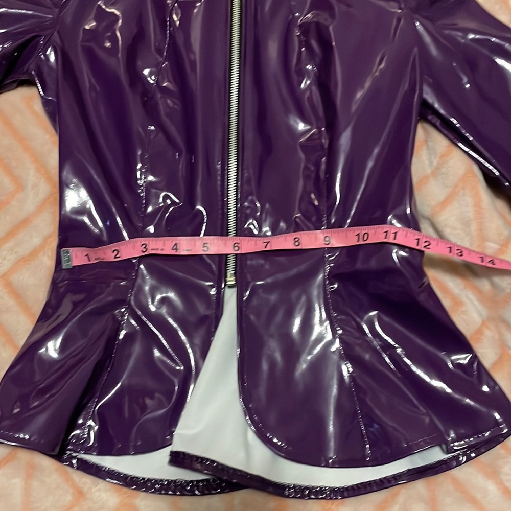Purple pvc zip up jacket or blouse